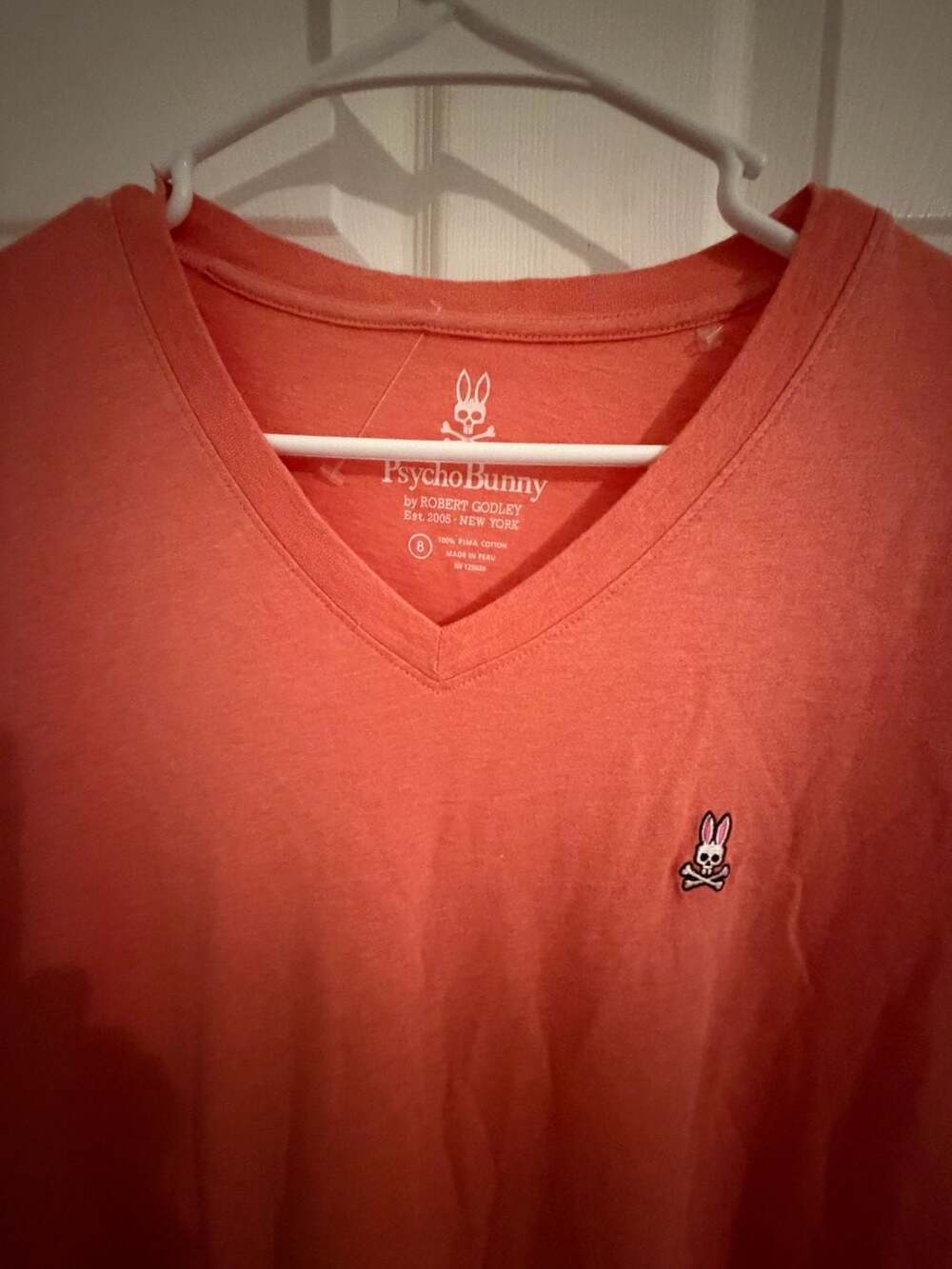 Psycho Bunny Pima Cotton V-Neck T-Shirt Size 8